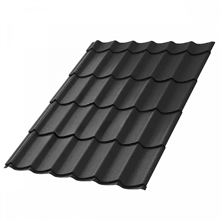 Металлочерепица МП Ламонтерра VALORI-0.5мм Darkgrey (темно-серый)
