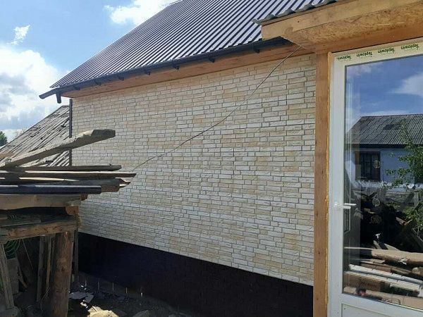 Фасадная панель демидовский кирпич, уголь